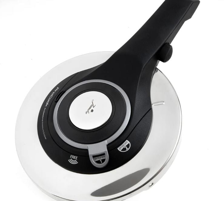 Jumbo Procook 6 Litre Siyah Açık Gri Paslanmaz Çelik Düdüklü Tencere