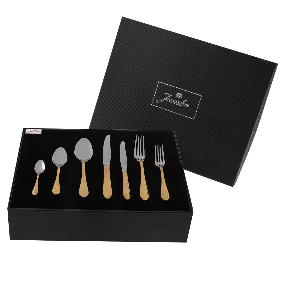 Jumbo 4100 Mat Altın 12 Kişilik 84 Parça Çatal Kaşık Bıçak Seti