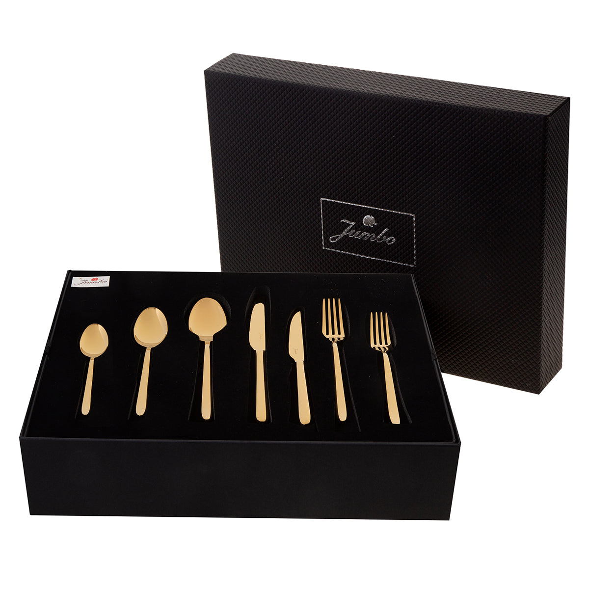 Jumbo 9400 Titanyum Gold 12 Kişilik 84 Parça Çatal Kaşık Bıçak Takımı